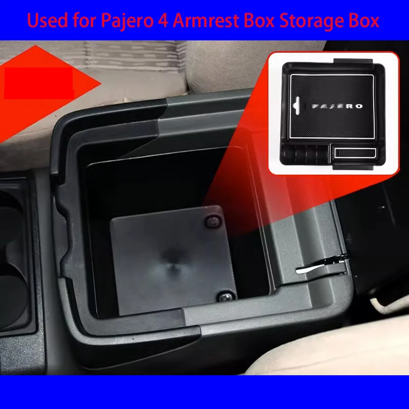 

For Mitsubishi Pajero 4 Montero armrest box ABS storage box interior accessories armrest box upper storage box accessories