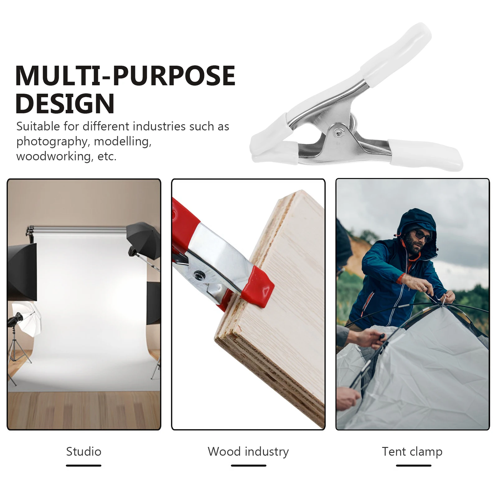 

3Pcs 4Inch Duty Spring Clamp A shaped Dress Clips For Fitting Clips PVC Protected for Photography Backdrop St Home Decoration
