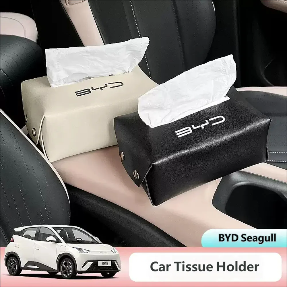 For BYD Seagull BYD Foldable Car Tissue Box, Simple Style Car Interior Tissue Holder