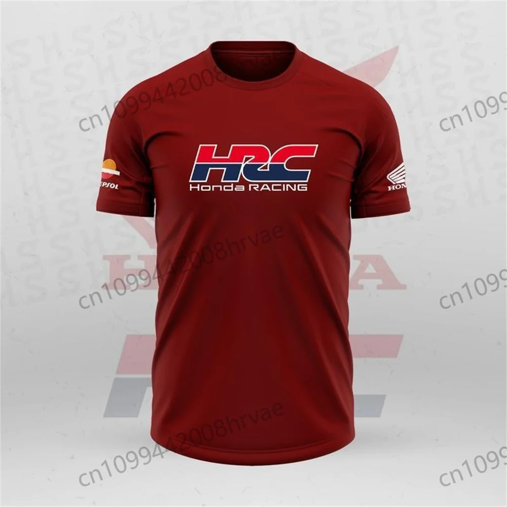 

HRC Honda Racing Motorcycle T-shirt, Men's and Women's Summer Quick-Drying, Breathable Cotton Short-Sleeve Cycling Top