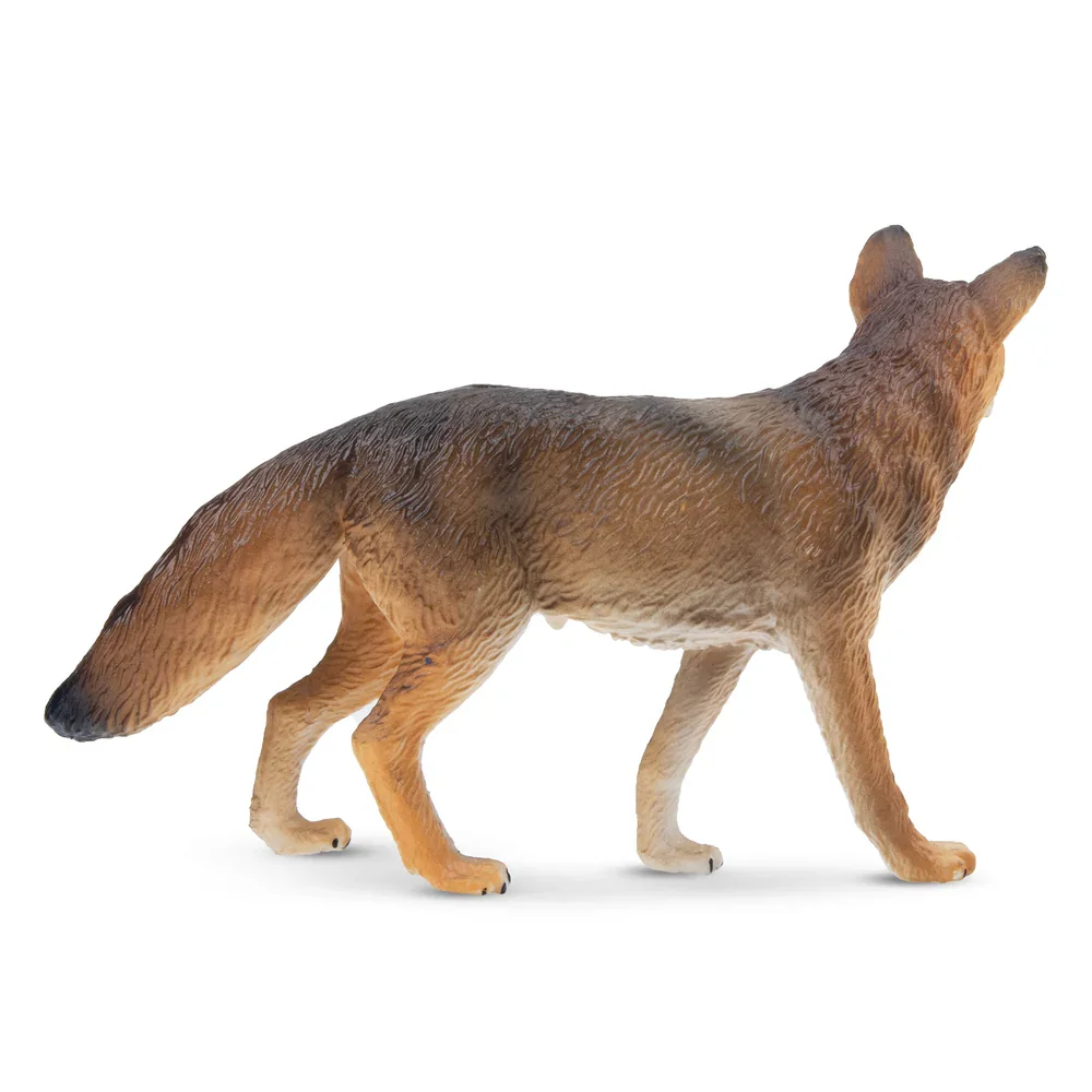 Toymany Simulation Coyote Wildlife  Animal Model Toy Mini Figures Dolls Action Figurines Toys Children Gift Cake Decoration