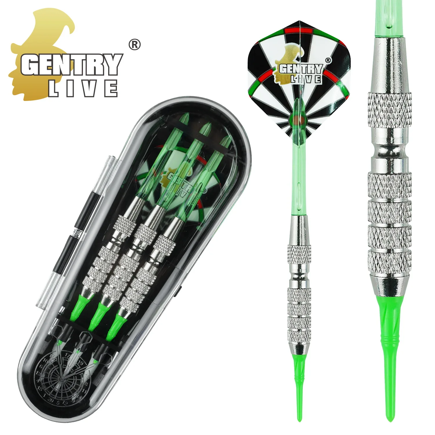 GENTRY LIVE Soft Darts 80 % Wolfram 18 g Training Professionelles fliegendes Marker-Set aus hochwertigem reinem Kupfer 3-teilig