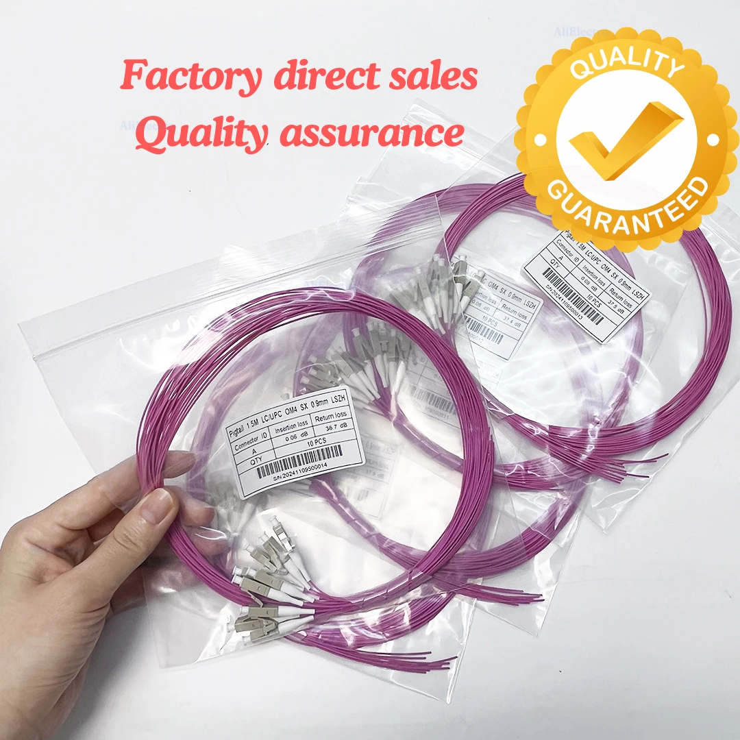 20PCS  Fiber Optical LC SC FC UPC Connector Pigtails 1.5 Meter Multi Mode OM4 0.9mm PVC Fiber Optic Pigtails FTTH