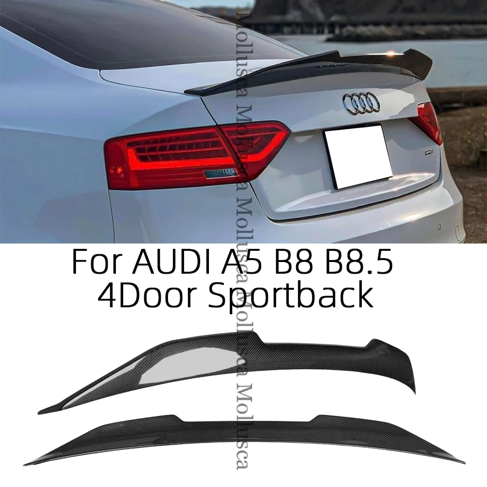 

For AUDI A5 B8 B8.5 4Door Sportback 8TA M4/PSM/HK Style Carbon Fiber Rear Spoiler Trunk Wing 2009-2017（not for S5/Coupe）