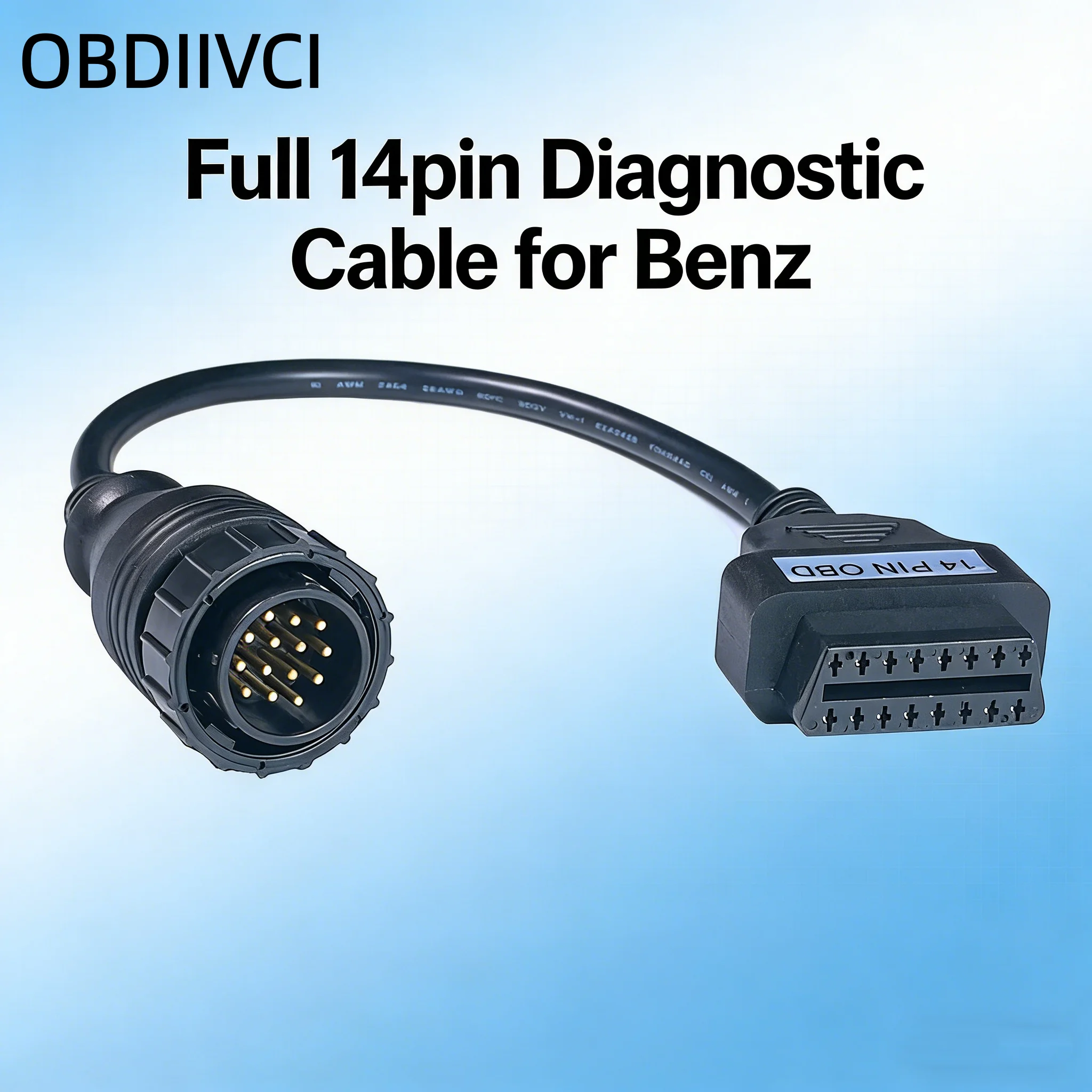 Universal B-e-n--z 14Pin to 16 Pin OBD OBD2 Full Pin Can Detachable OBDII Diagnostic Adapter Connector Cable