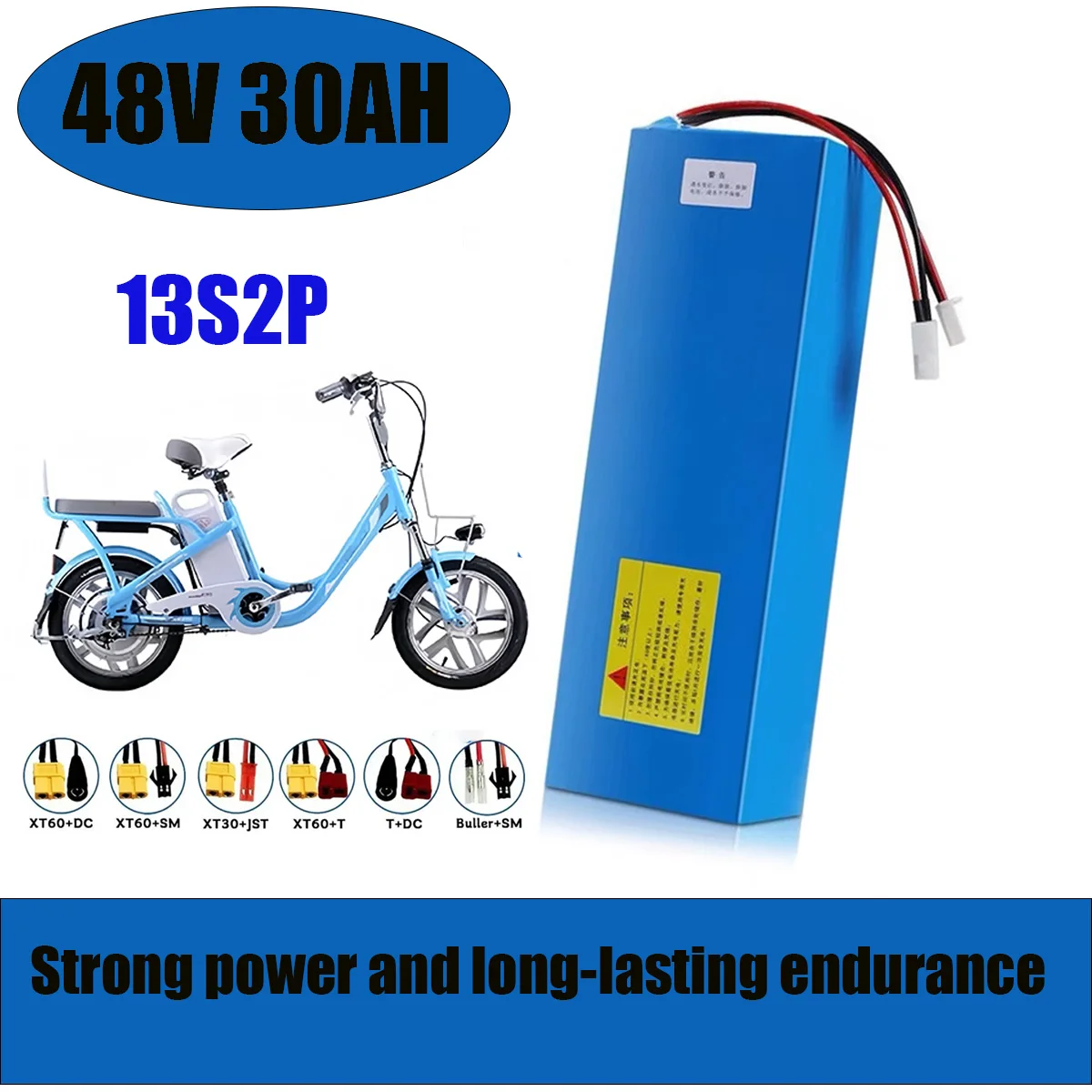 

48V 30Ah 18650 Battery litio13S2P1000W Batería de alta potencia 54,6V 30000mAh BMS + fusible applicable bremer R3 E3 Puky、Kokua