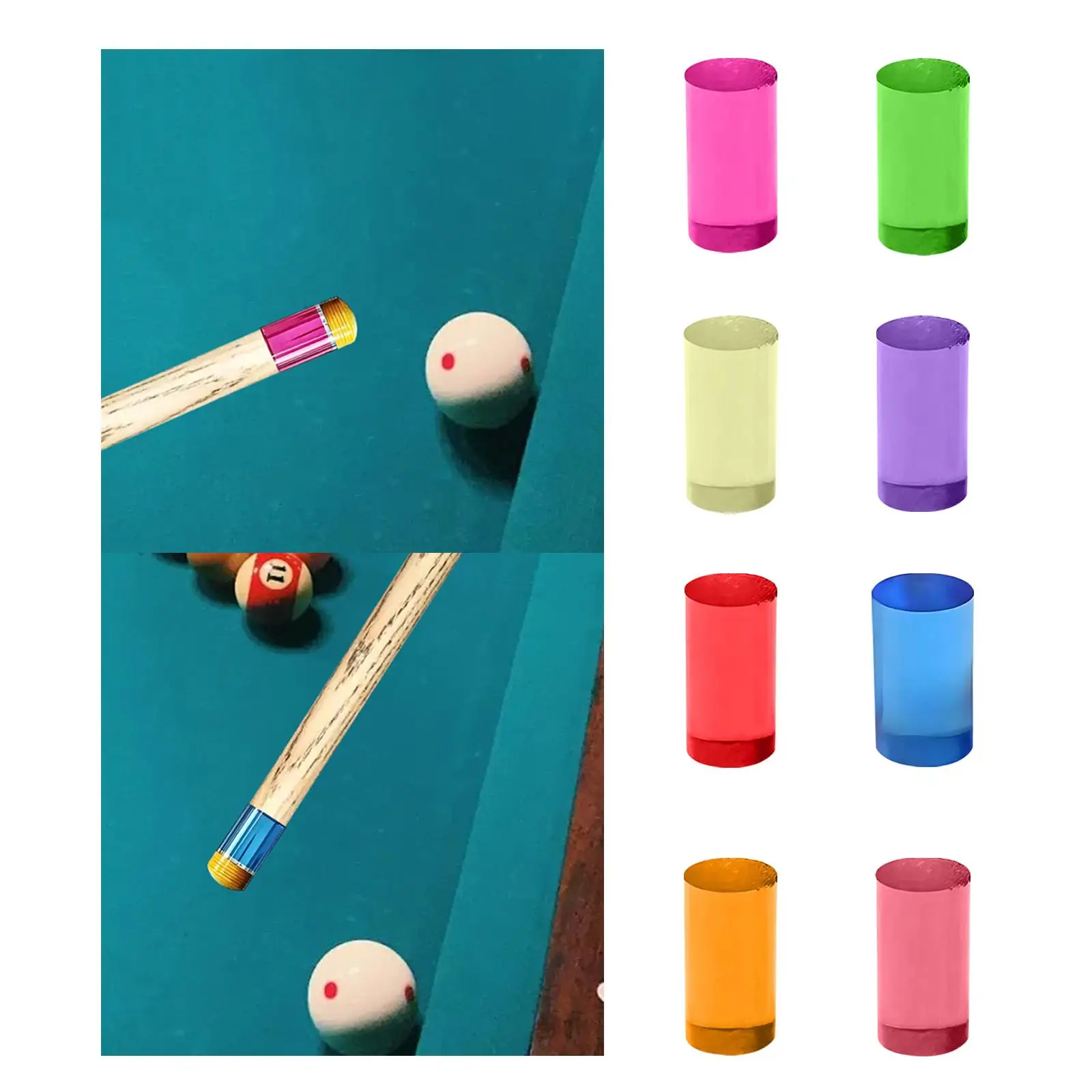 Billiard Cue Ferrule Acrylic Tube Repair Part Unfinished Tip Sleeve Portable Accessory for Pool Cue Maintenance