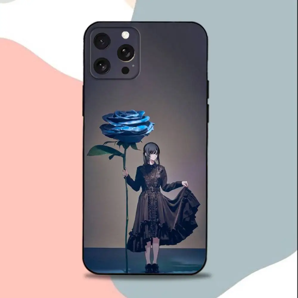 حافظة هاتف A-Ado KyogenS X-X Uta لهاتف iPhone 15,13,16,12,11,17,14,Plus,Pro,Max,XS,XR,X,SE,Mini,Soft غطاء أسود من السيليكون