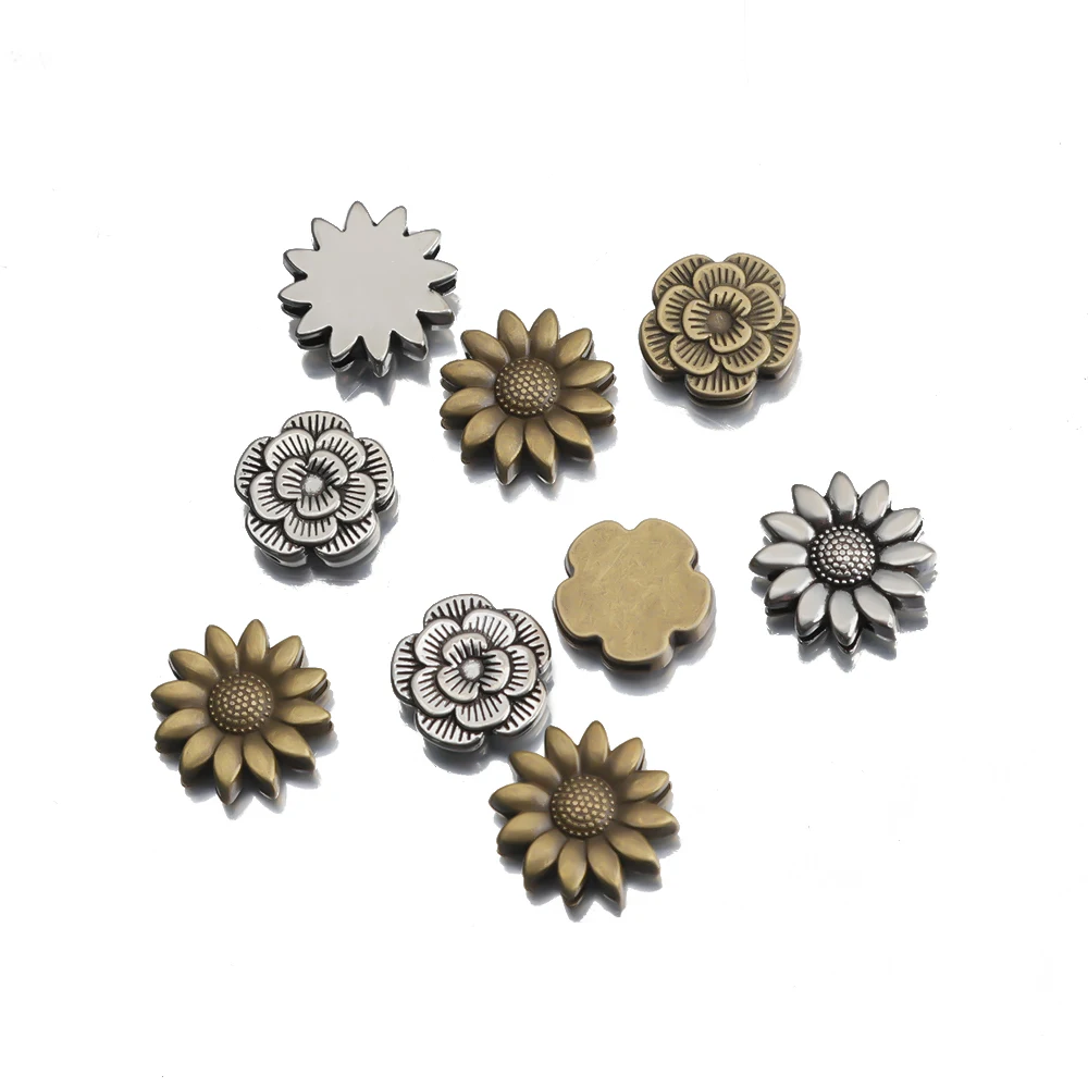 10Pcs Alloy Butterfly Beads Sun Flowers Slider Spacer Loose Bead For Jewelry Findings Making Diy Bracelet Necklace Accessories