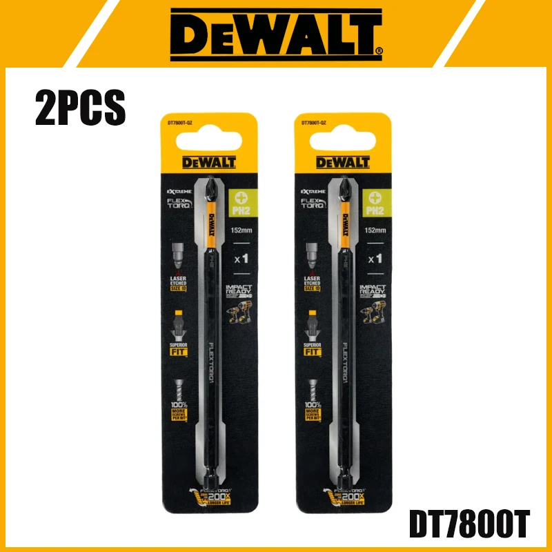 DEWALT PH2 DT7800T ударные сверла 152 мм, высокая твердость, расширенная винтовая головка, насадки для инструментов, 2 шт.