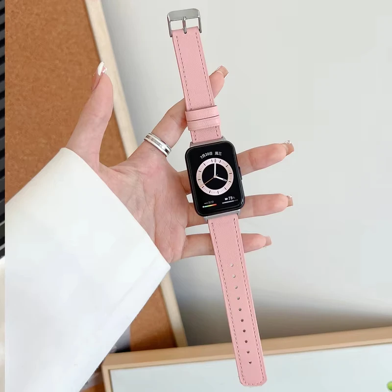Leather Band For Huawei Watch Fit 3 Smartwatch Strap Replacement Genuine Sport Wristband retro Bracelet Huawei Fit 2 Accessories