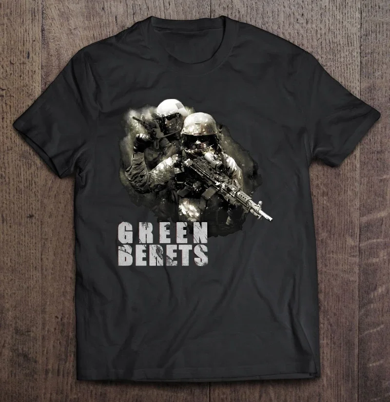 Green Berets Special Forces In Action Men TShirt Short  Casual  100% COTTON  O-Neck  harajuku Shirts