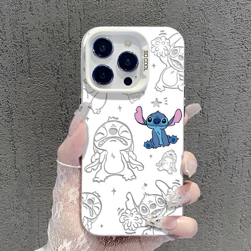 Luxury Cartoon Stitch Case for Samsung Galaxy S24 S23 S22 S21 S20 Note20 Ultra Plus FE M31 4G 5G Matte Shockproof Back Cover