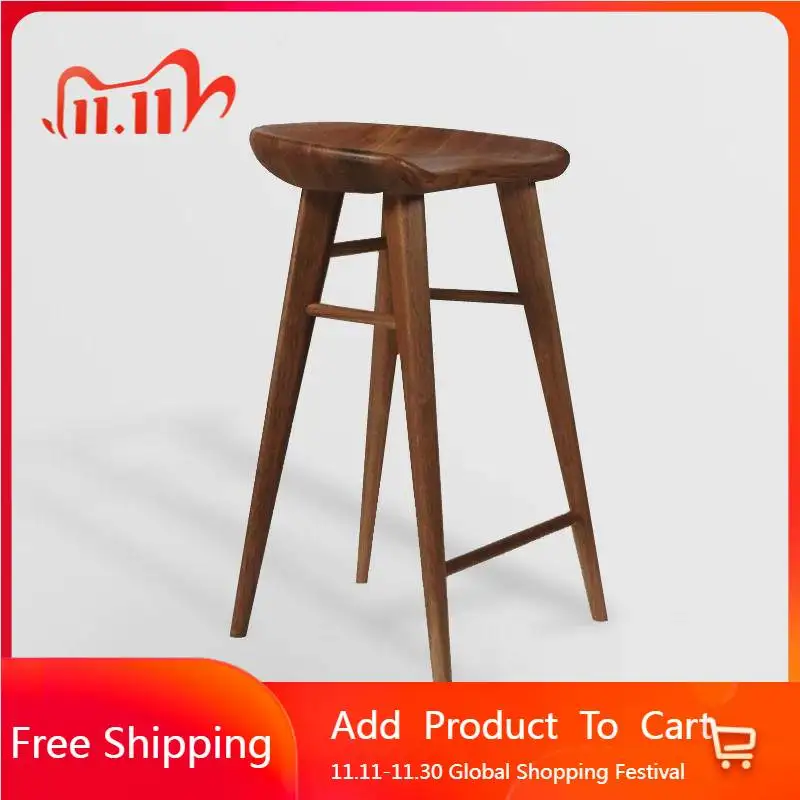 Kursi Bar Kayu Solid Kursi Bar Ruang Tamu Ergonomis Santai Kreatif Nordic Kursi Bar Nyaman Seni Furnitur Trendi De Bar
