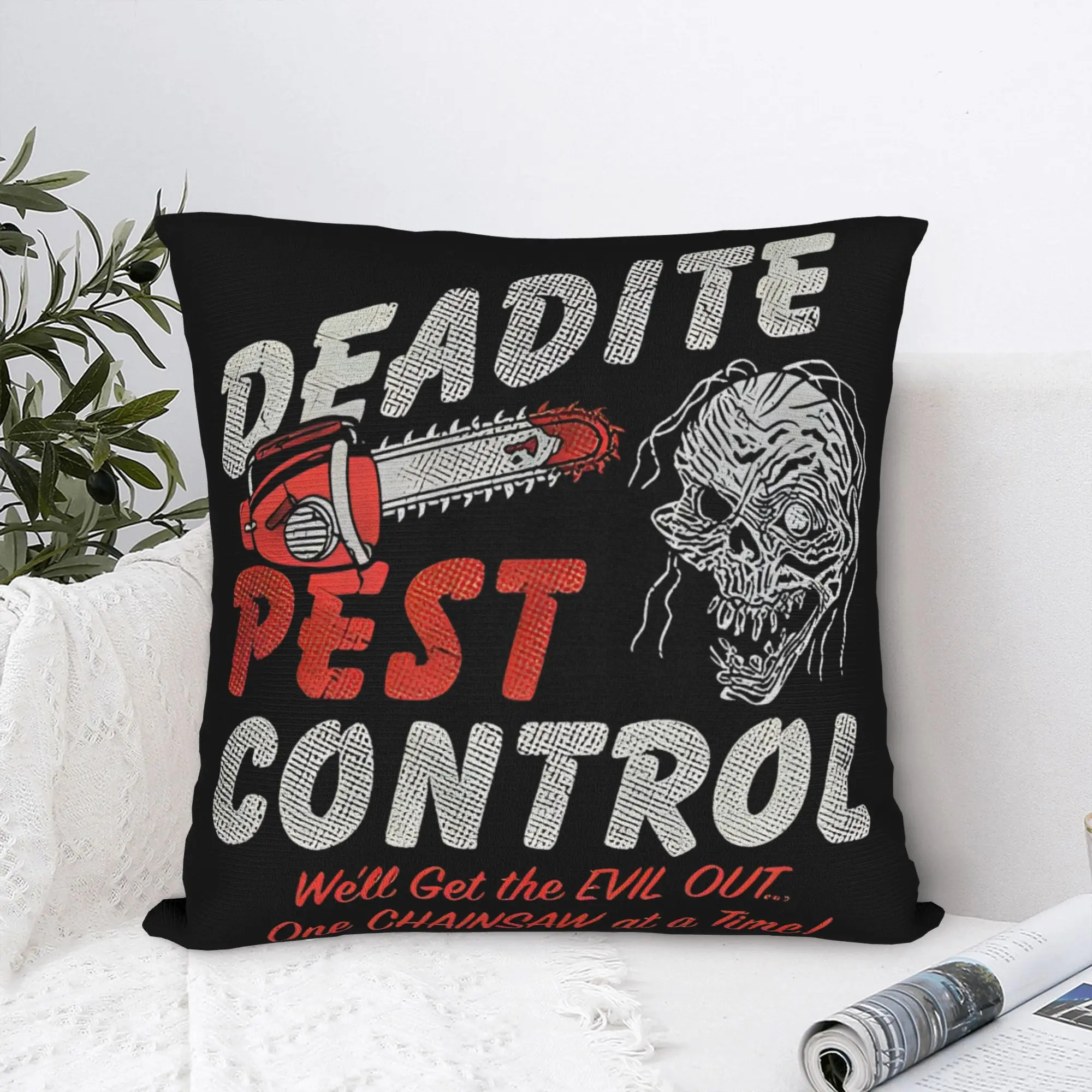 Ashes Deadite Pest Control Williams Pillowcase Printed Fabric Cushion Cover Decorative Horror Pillow Case Cover Seater Zipper