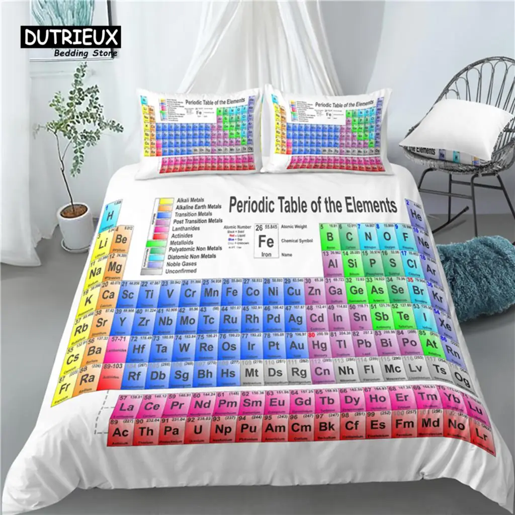 

Home Living Luxury 3D Chemistry Element Table Print Comfortable Duvet Cover PillowCase Bedding Sets Queen King EU/US/AU Size