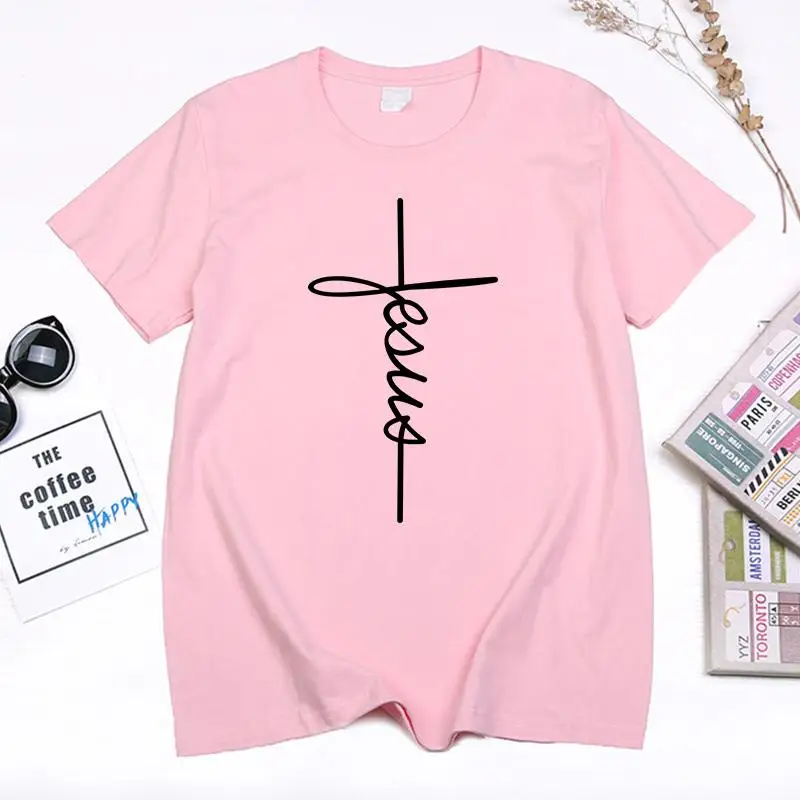 Jesus Christian Cross T Shirt Good With Me Fashion Men Casual Short Sleeve Tops 100% Cotton Tee Shirt Hipster Streetwear T-shirt