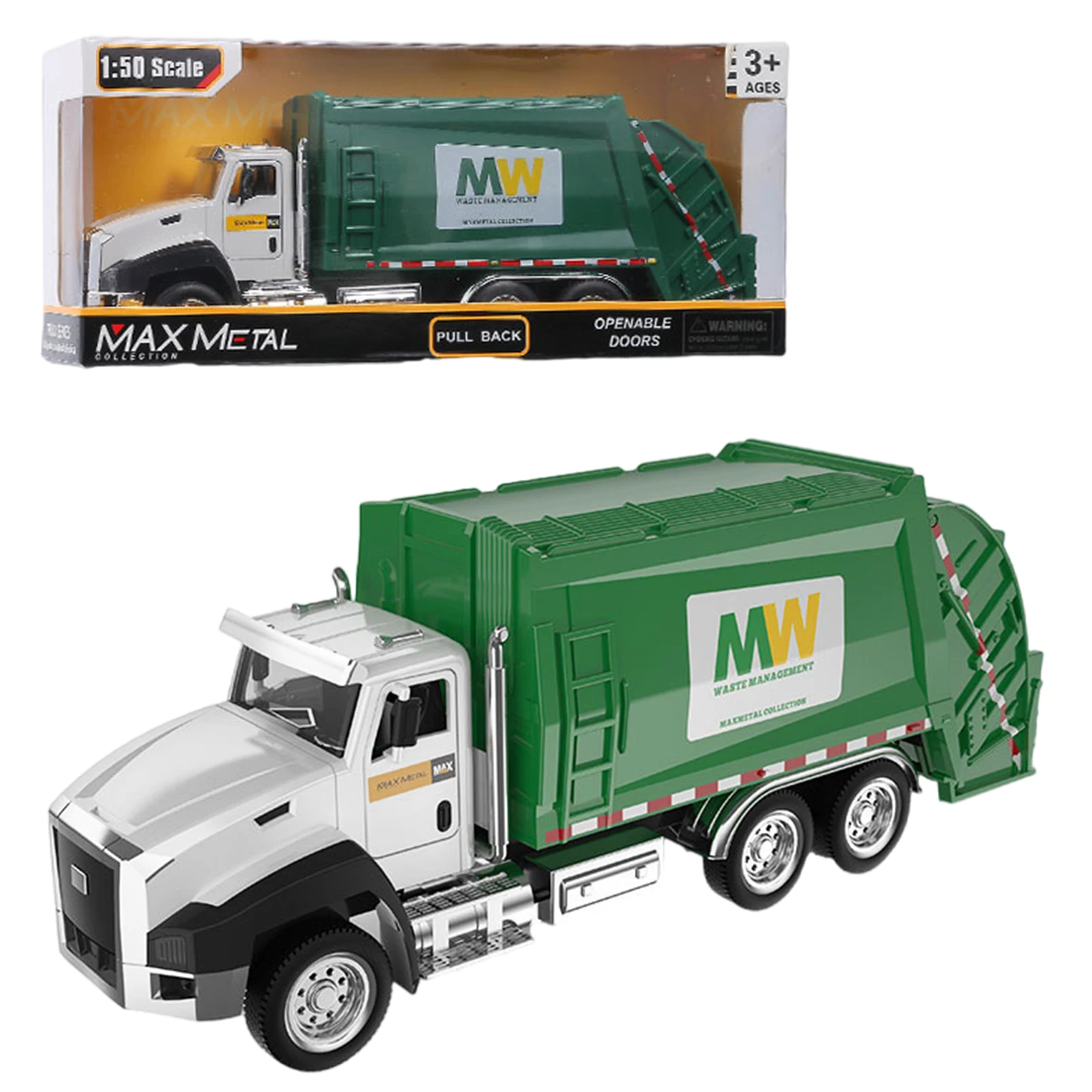 Garbage Truck model Toys for Kids 1:50 Scale Model Car Diecast Pull Back Toy Cars Xmas Gift for children high quality