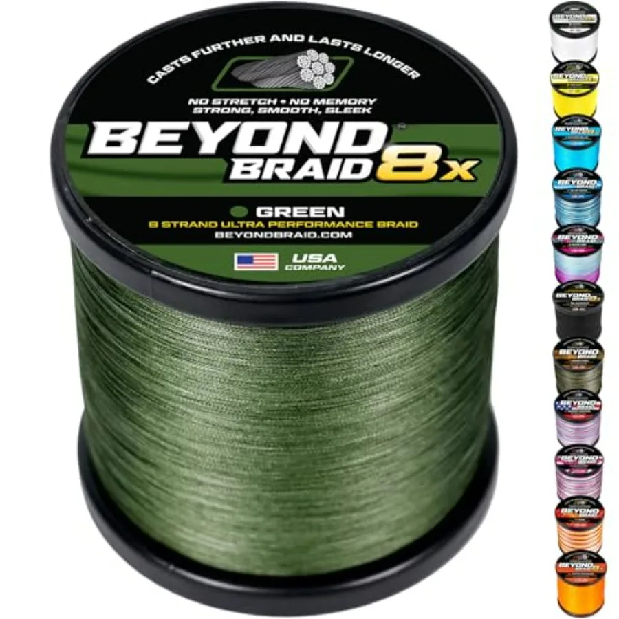 

Плетеная леска Beyond Braid — сверхпрочная, устойчивая к истиранию, без растяжения — синий камуфляж, мховый камуфляж, белый, зеленый, розовый, синий, 4 нити