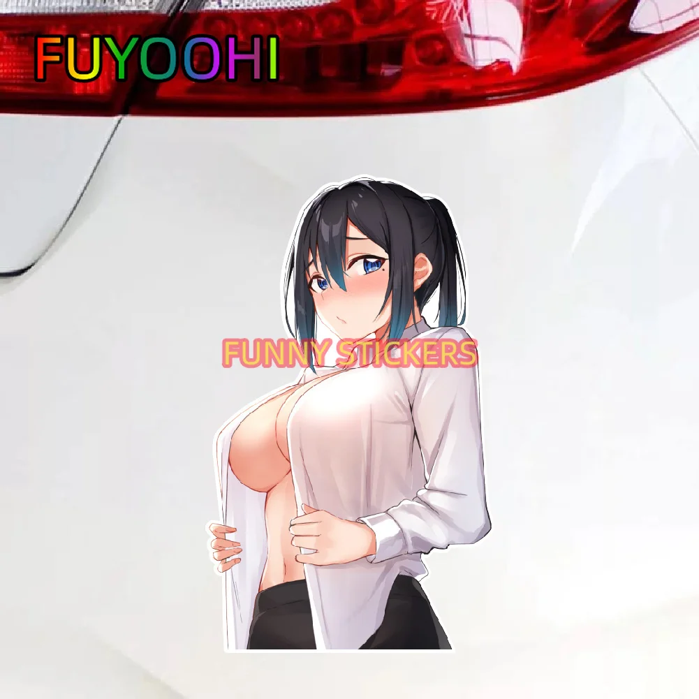 FUYOOHI Cute Long Hair Sexy Anime Female Car Sticker Styling Waterproof Beauty Female Sticker For Auto Laptop Motorcycle Luggage
