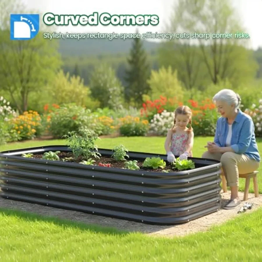 Galvanized Oval Raised Garden Bed Kit, x1.5 Feet