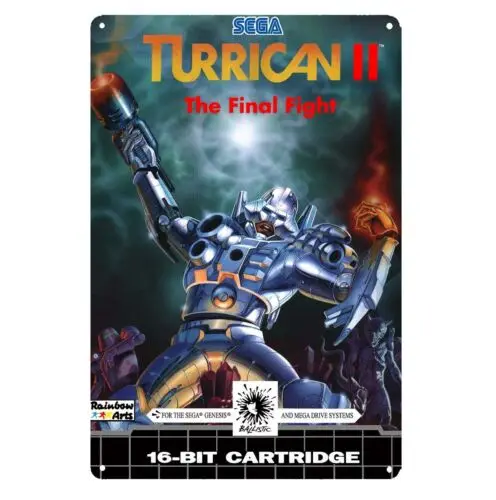 Turrican 2 Mega Drive Retro Video Game Metal Poster Tin Sign 20*30cm-Aluminum