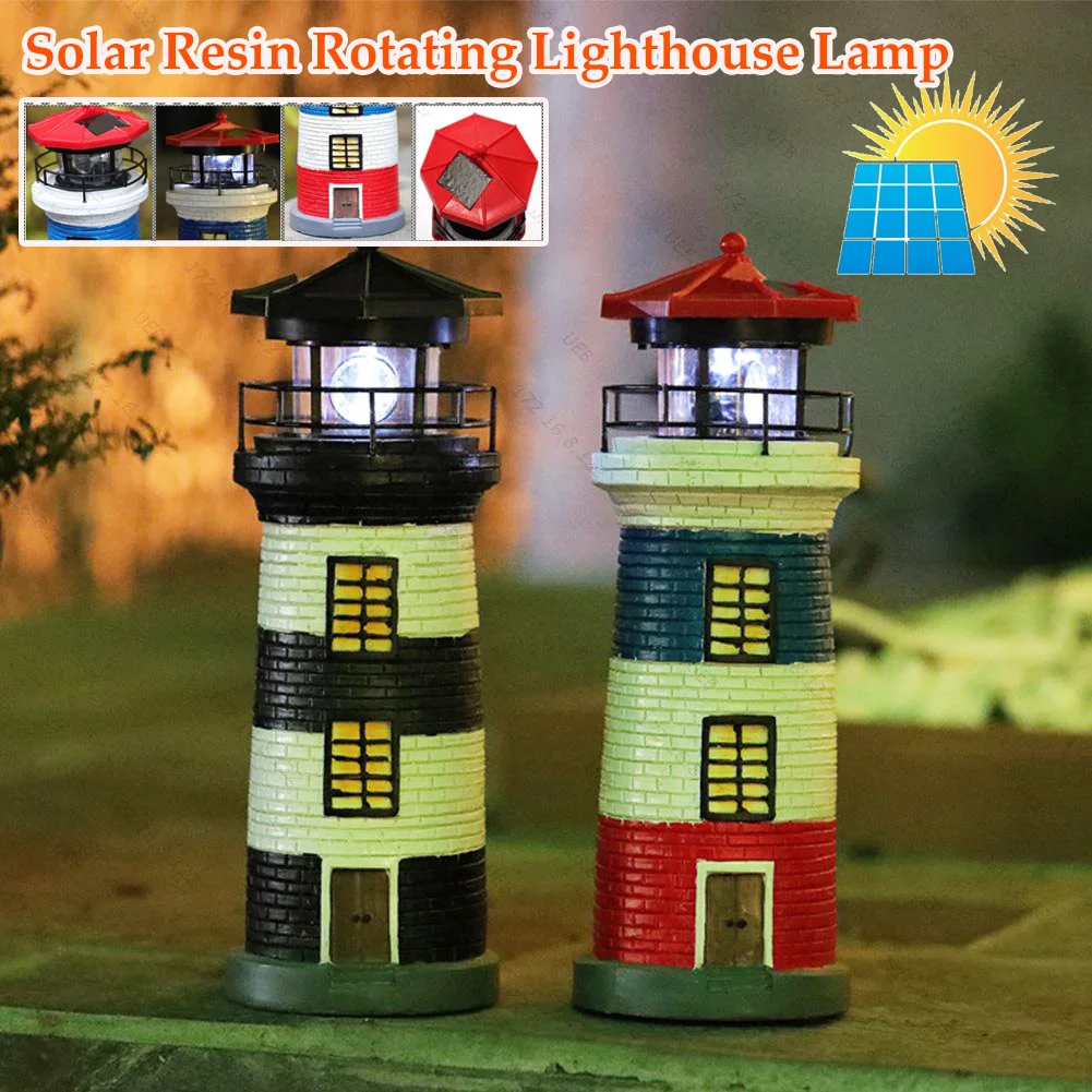 

Solar Lighthouse Night Light Garden Decoration Lighthouse Solar Lamp Yard Outdoor Decor Resin Lighthouse Ornament Decor