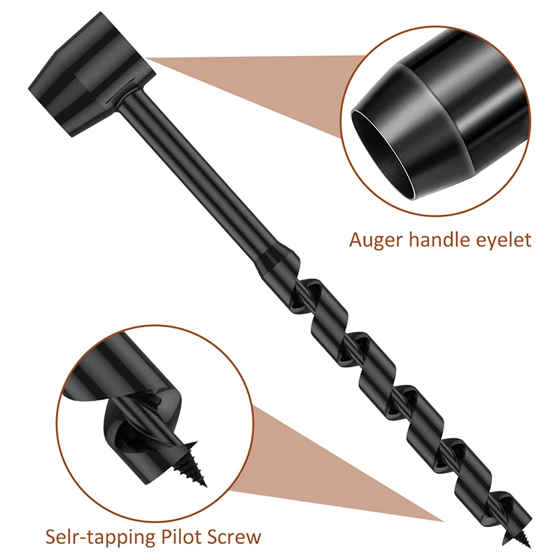 Auger Drill Bits Outdoor Survival Punch Tool Camping Bushcraft Manual Hole Maker Wrench Wood Drill Core Woodworking