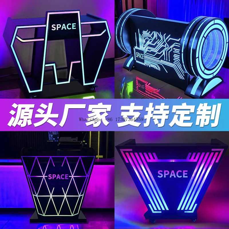 

Bar Luminous DJ Desk KTV Party Private Room Special Iron Abyss Disc Desk Night Club LED Removable Disc Table