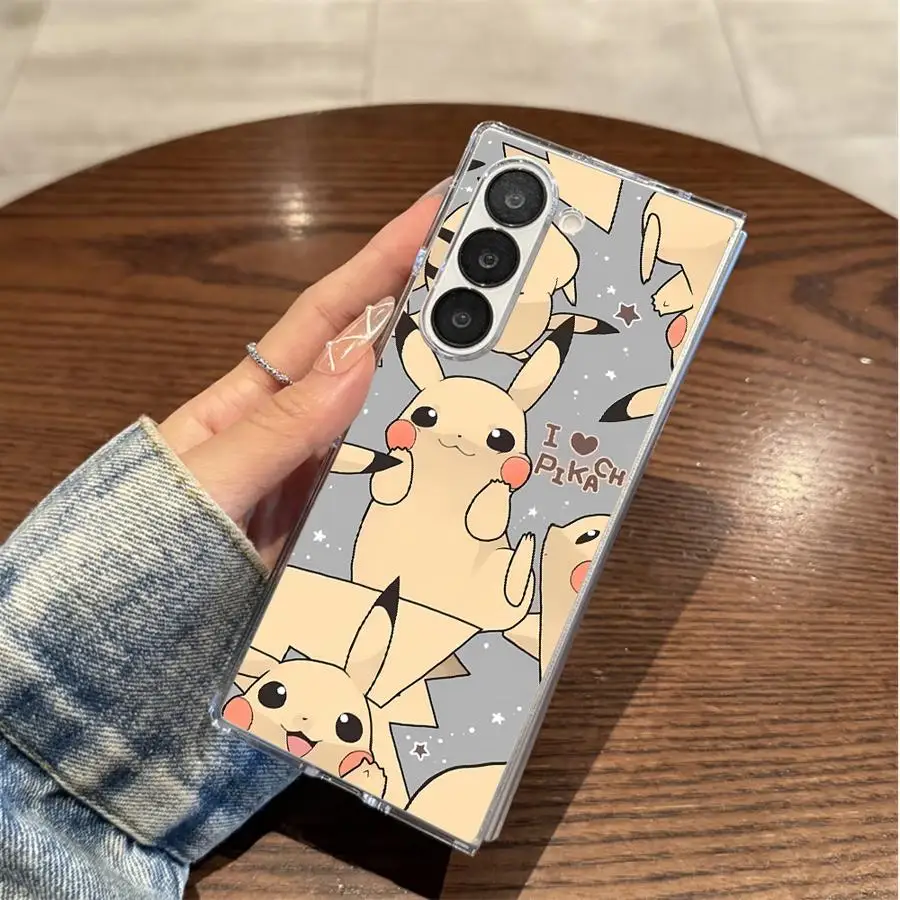 サムスンギャラクシー ZFold3 ZFold7 ZFold5 ZFold4 ZFold6 Z フォールド 7 6 5 4 3 ハード電話カバー P-ポケモンピカチュウ
