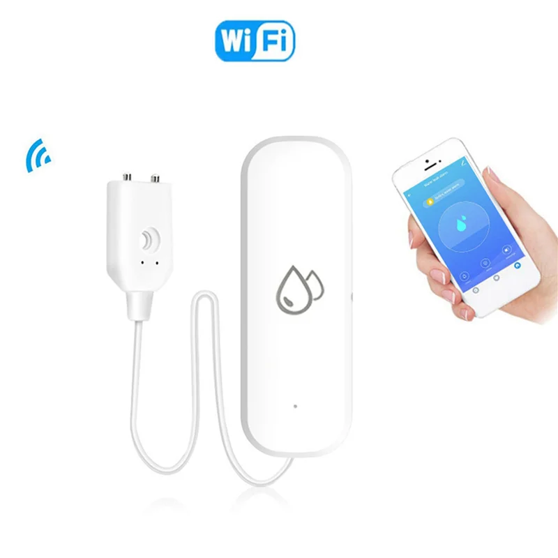 FORW-2X Tuya Rilevatore di sensori di perdite d'acqua Wifi Sensore di perdite d'acqua di inondazione Sistema di allarme di protezione domestica Controllo APP Smart Life