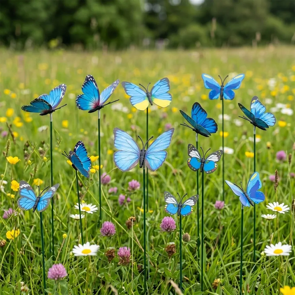 Colorful Butterfly Stakes Lifelike Dreamlike Simulation Butterfly Ornaments Plant Plug Multi-purpose