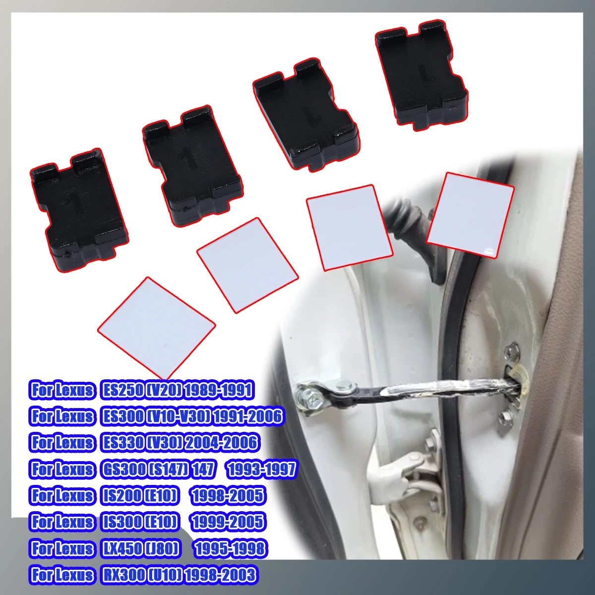 

For 2 Door Car Door Check Assy Checker Strap Stopper Clips Repair Kit For Lexus ES250 ES300 ES330 GS300 IS200 IS300 LX450 RX300