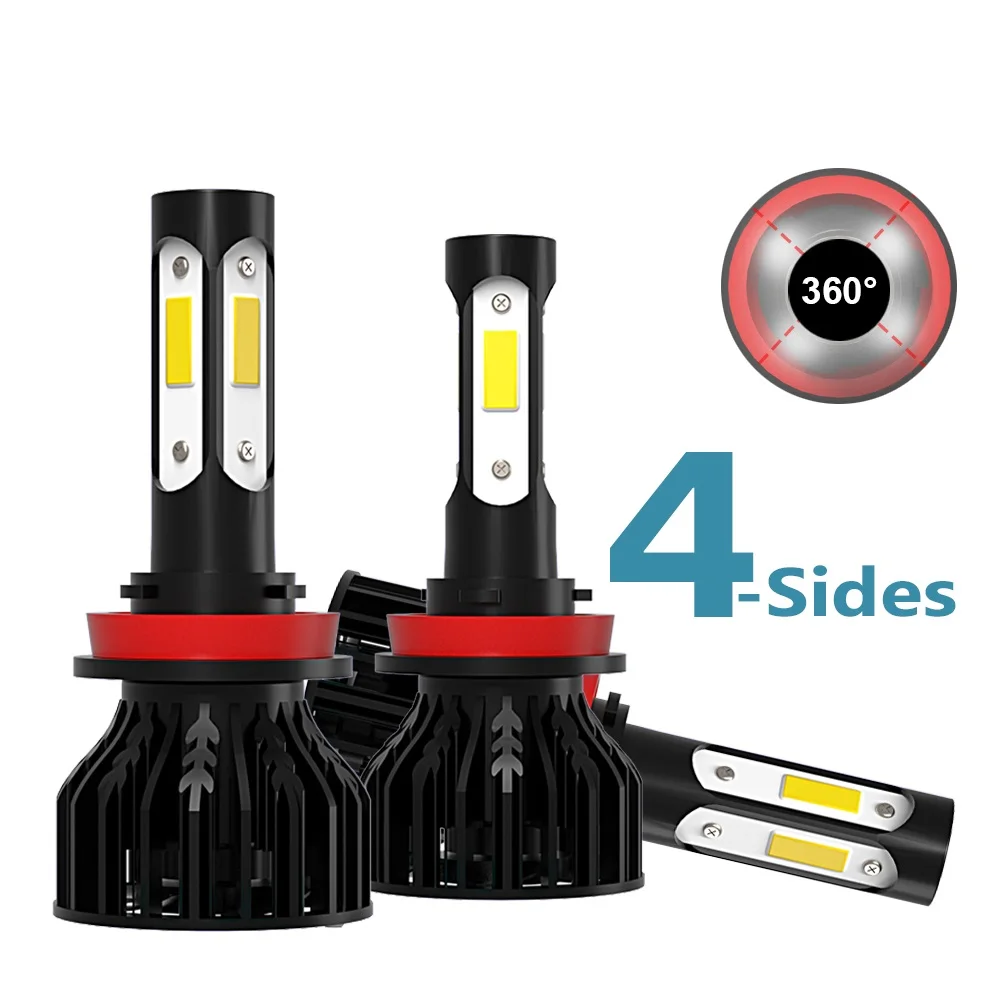 

2pcs 360 Degree H4 Canbus LED Lights 6000K White High Low Beam Car Headlight Bulbs 100W 20000LM Turbo Auto Headlamps 12V 24V