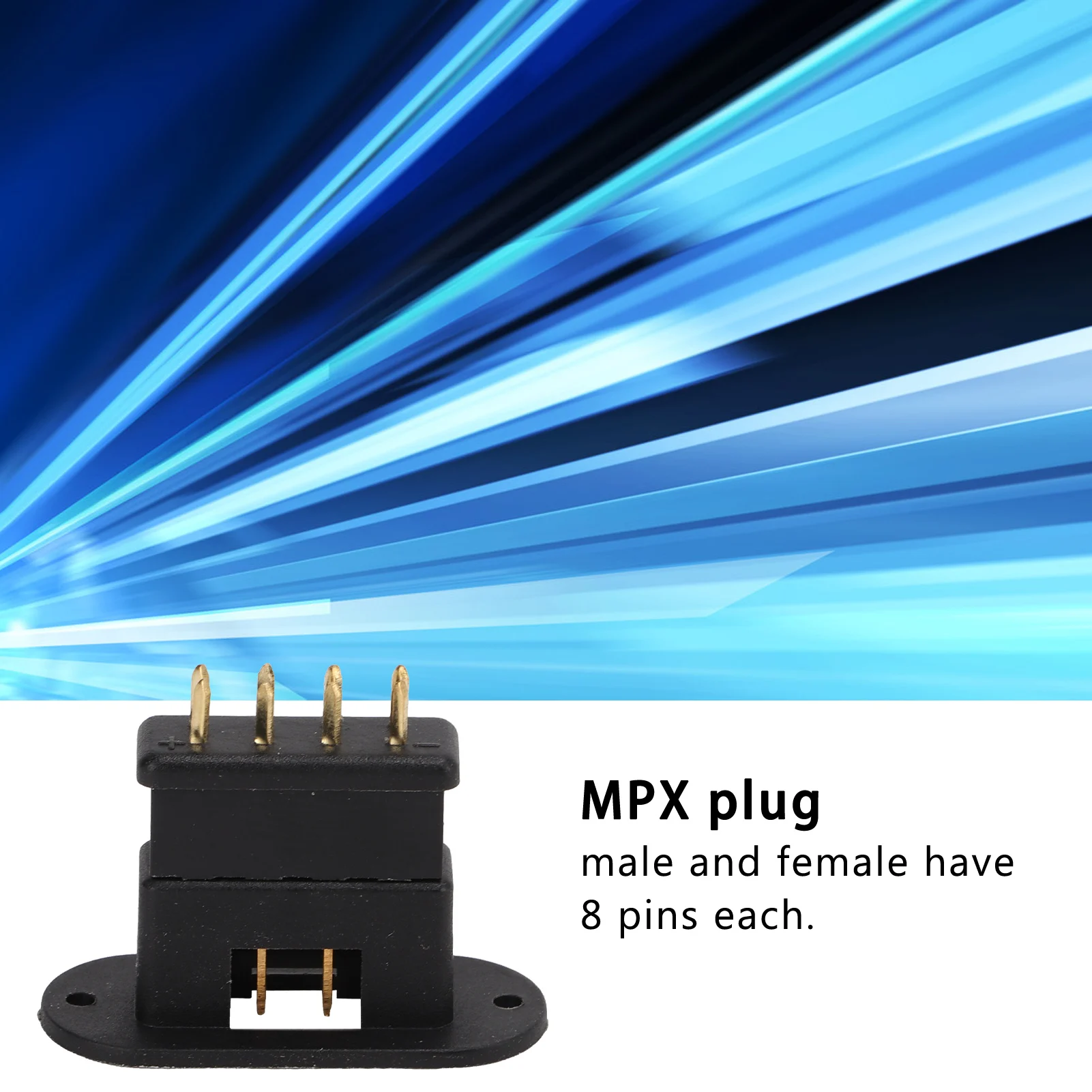 10Pcs 13.050 10Pcs 13.051 MPX Black Octagonal Plug Pure Copper Gold Plated Injection Molding Model Battery Plug