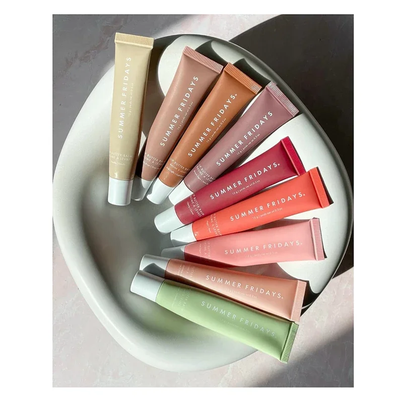 2 ชิ้นซัมเมอร์ฟรายเดย์วานิลลาบีจลิปบาล์ม,ชุดลิปสติกโปร่งใสให้ความชุ่มชื้น,หลอดนุ่มและนุ่ม,ลิปไชน์,แต่งหน้าริมฝีปาก