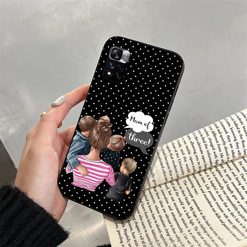 Mom Son Daughter Phone Case for Xiaomi Redmi Note 13 12 11 10 Pro 12S 11S 10S Redmi 10 13C 9C 10C Funda