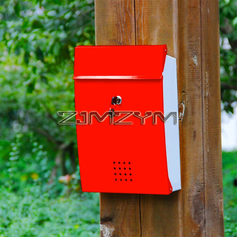 Outdoor Mailbox WithTwo Keys , Garden Suggestion Mailboxes, Wall-mounted Post Box For Community Household