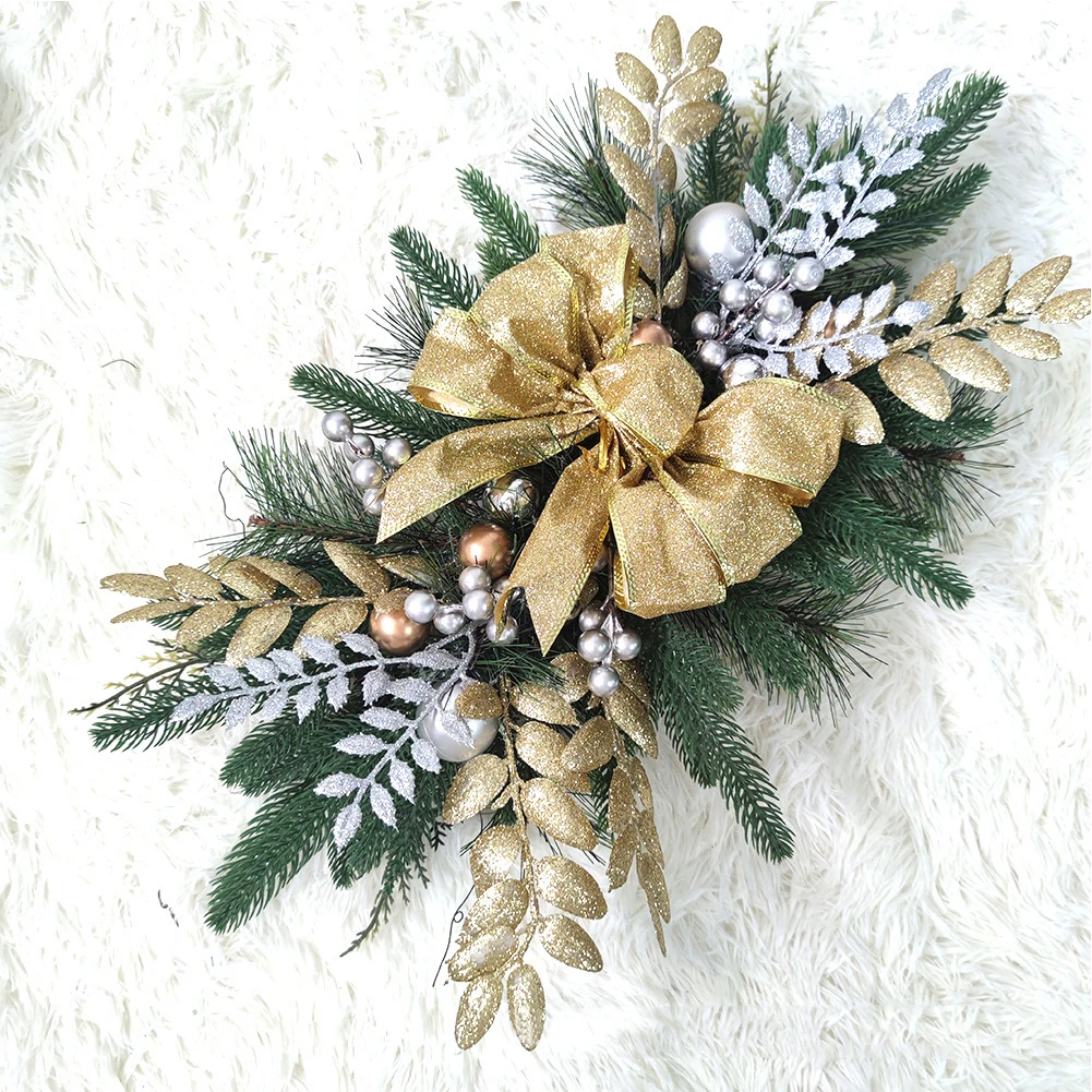 

Christmas Wreath Pendants Ornament Swag Trim Garland without/with Light Home Door Window Decoration Accessories