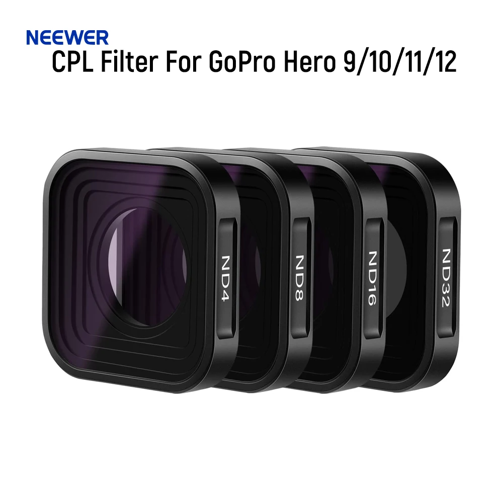 NEEWER CPL Filter Compatible with GoPro Hero 9/10/11/12, Polarizing Filters, Action Camera Accessories, Enhances Colors