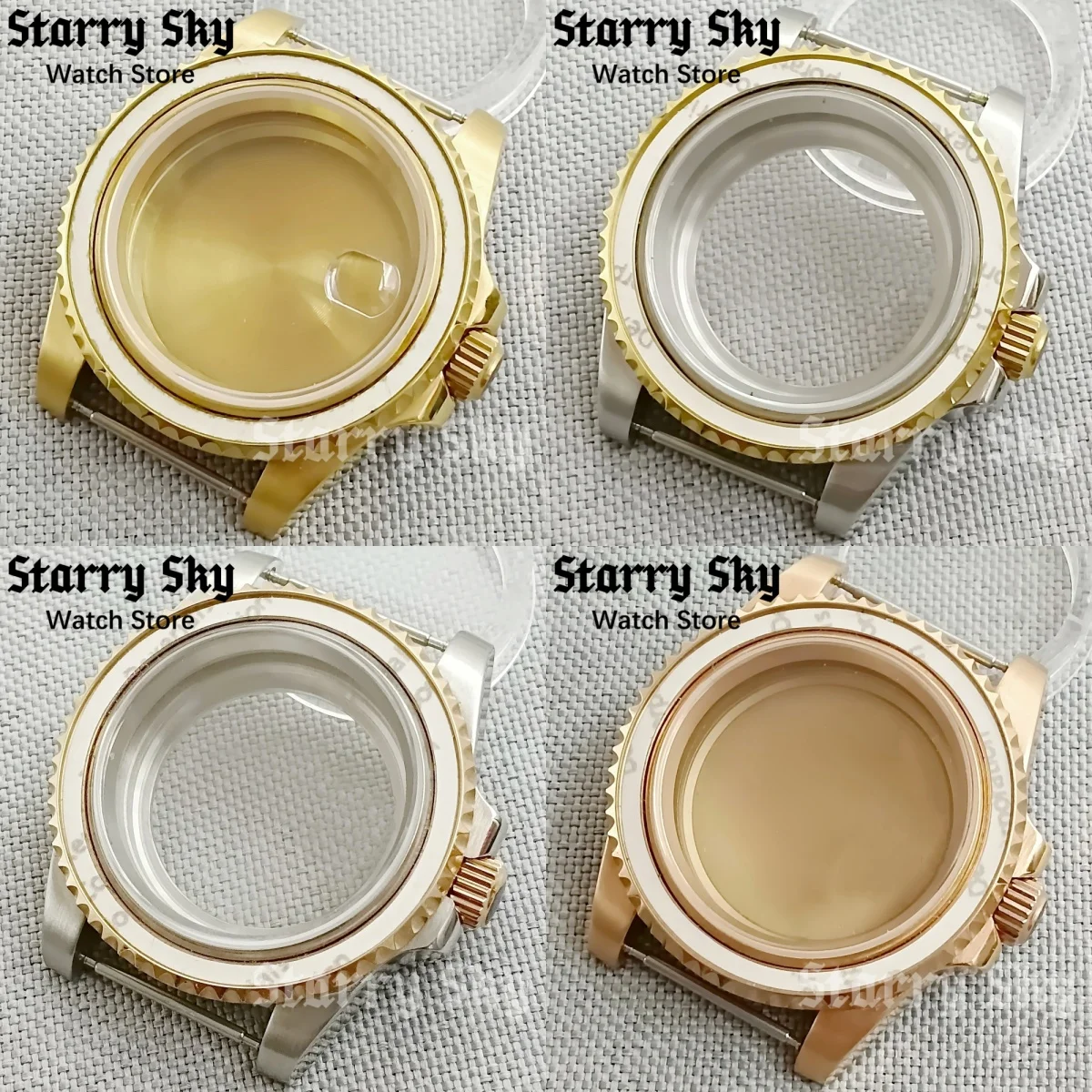 

Starry Sky 40mm Sapphire Glass Stainless Steel Bidirectional Rotation Watch Case Fits NH35/ETA PT5000 Movement Watch Accessories