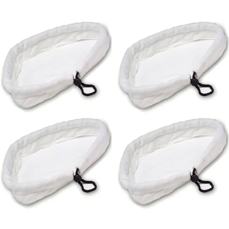 4PCS Microfibre Cloth Cleaning Pad with Rope For Steam Floor Mop Super Absorbent Washable Reusable Steamer Cleaner Accessories