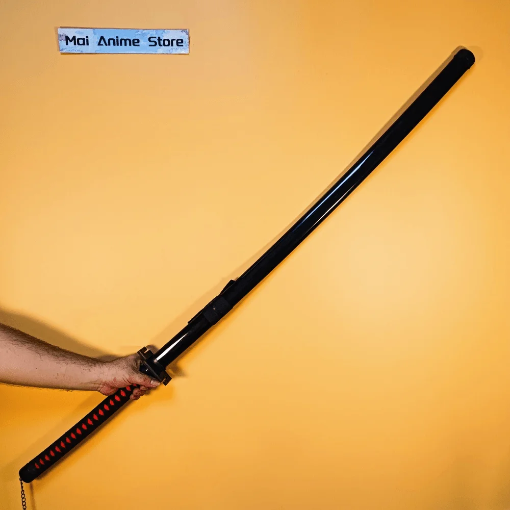 55 بوصة بليتش كاتانا الحجم الحقيقي كاتانا الساموراي صابر كوروساكي برمجة السيف أنيمي تأثيري الدعامة سكين النينجا الخشبي لعبة غير حادة هدية #2
