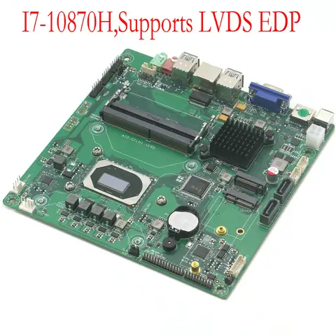 Onboard i7 10870H CPU MINI ITX Industrial Computer 17x17cm supports LVDS EDP embedded industrial control all-in-one mainboard