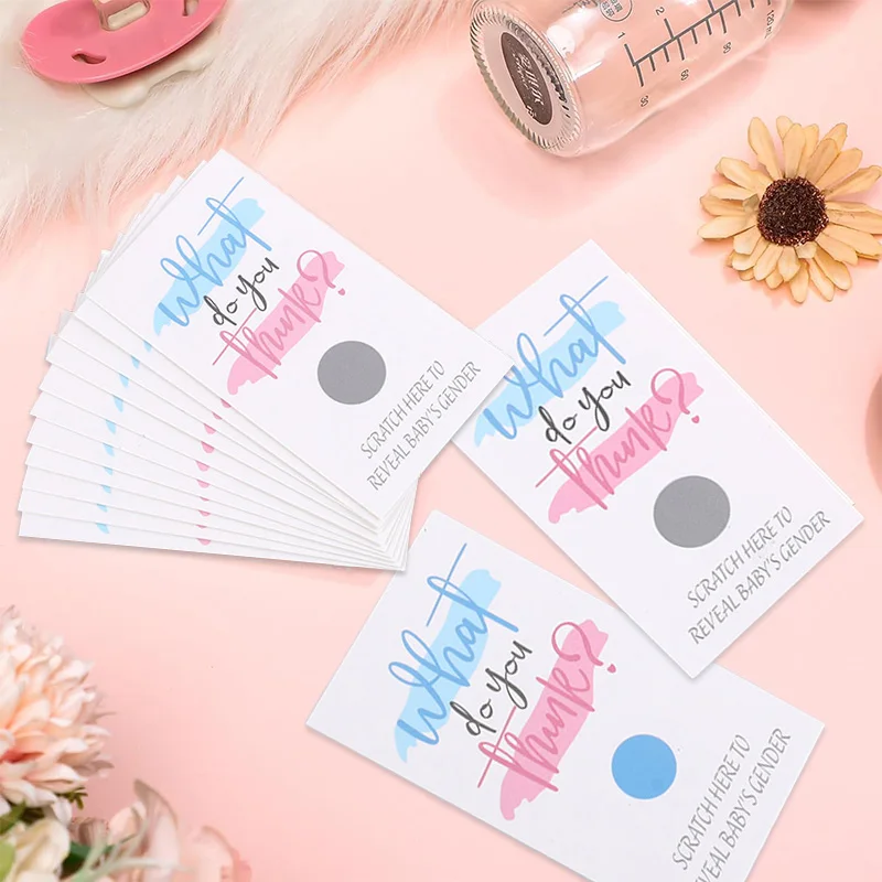 

10pcs Newborn Boy Or Girl Gender Reveal Game Scratch Cards Baby Shower Gender Reveal Party Interactive Activities Decoration