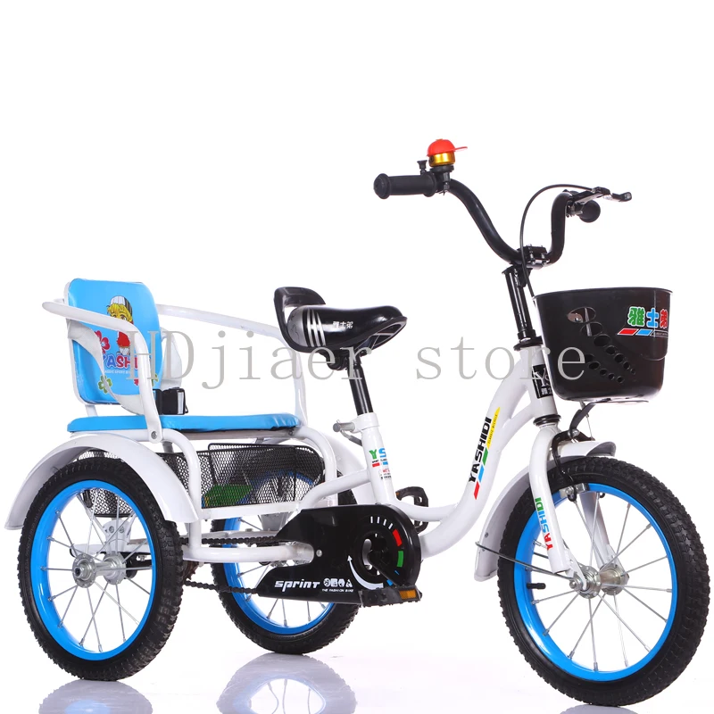 

Children's tricycle bicycle 2-12 years old double seat pedal bicycle pneumatic tire baby stroller can carry people