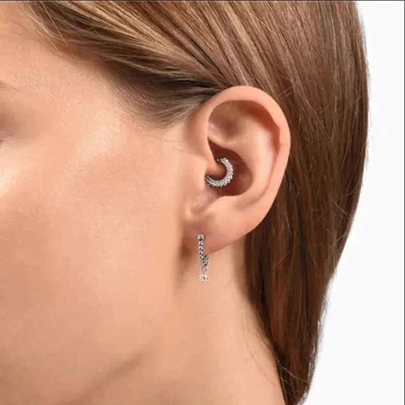 ASTM F136 Titanium Clicker Septum Nose Ring Piercing CZ Daith Earring Hoop Front Facing Hinged Segment Body Jewelry New