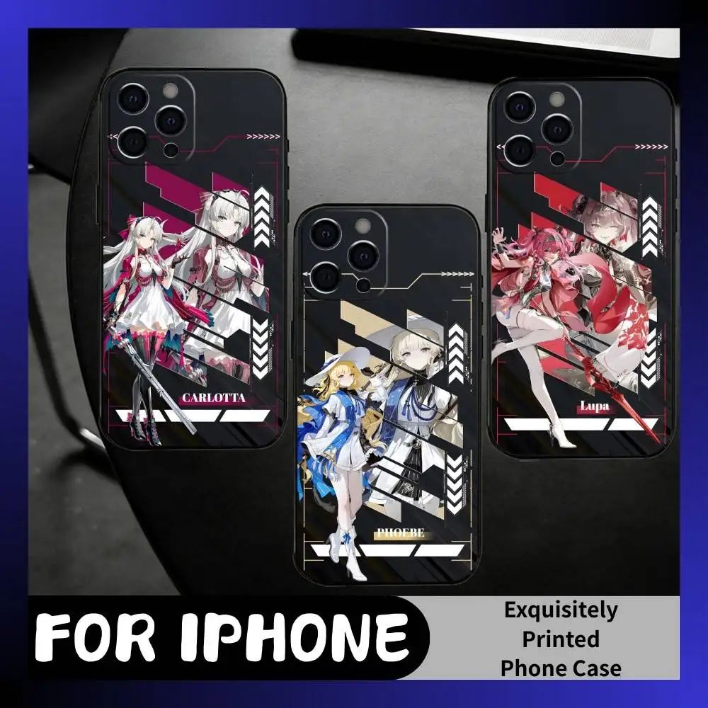 

Game WUWA Lupa Pouster Printed Phone Case For iPhone17,16,15,14,13,12 Plus,Max Soft Silicone Black Cover