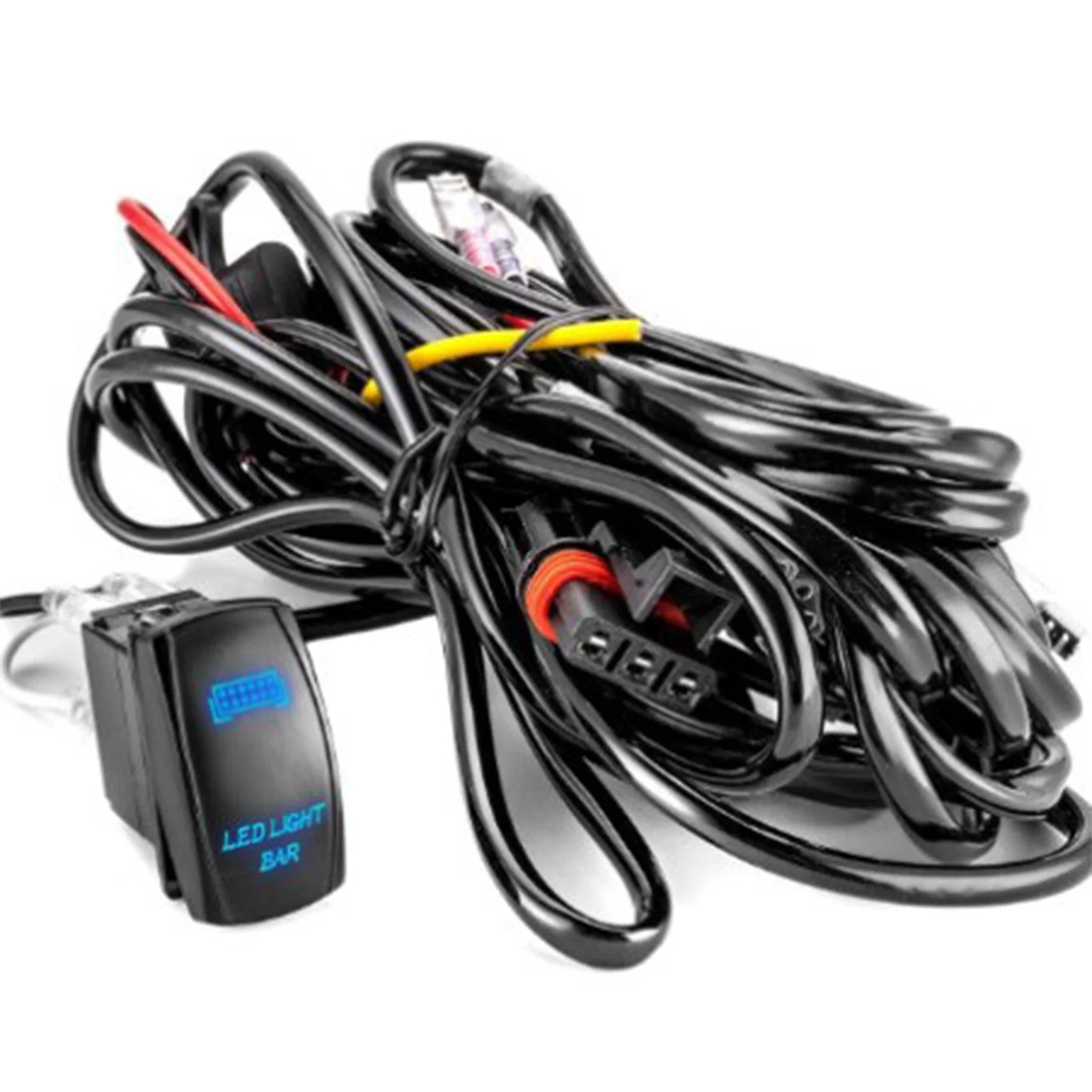 

Black Premium Wiring Harness Relay Switch Kit For Jeeps Motorcycles And Boats High Efficiency Power Relays 5-pin 3-meter cable