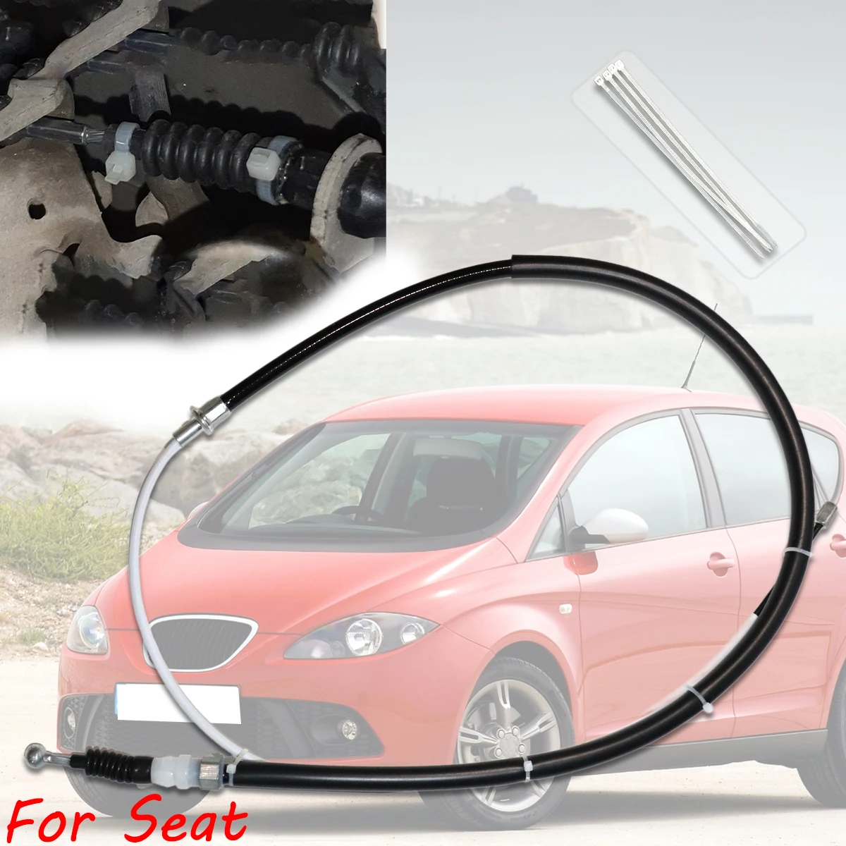 Rear Parking Brake Cables High Tensile Abrasion Resistant 1K0609721BB For Seat Altea 5P1 Leon 1P1 Toledo III 5P2 Free Zip Ties